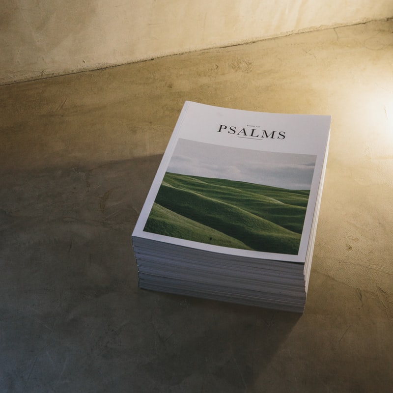 stack of books titled "Psalms"